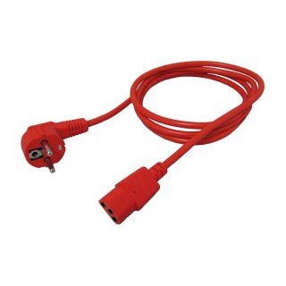 ROLINE Netzkabel, gerade IEC-Buchse, rot, 1,8 m