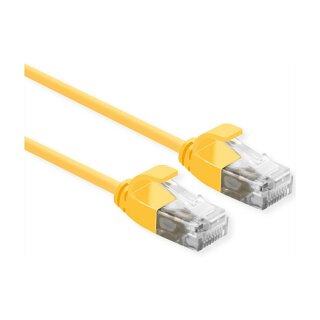 ROLINE UTP DataCenter Patchkabel Cat.6A (Class EA), LSOH, slim, gelb, 0,3 m