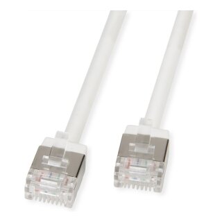 ROLINE U/FTP DataCenter Patchkabel Cat.6A (Class EA), LSOH, slim, extra kurzer Stecker, wei, 5 m