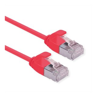 ROLINE GREEN U/FTP Patchkabel Cat.6A (Class EA), LSOH, slim, rot, 1,5 m