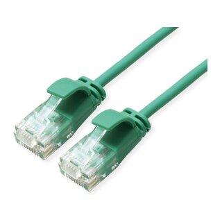 ROLINE GREEN UTP Patchkabel Cat.6A (Class EA), LSOH, slim, grn, 0,15 m
