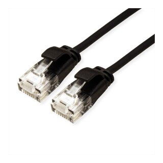 ROLINE GREEN UTP Patchkabel Cat.6A (Class EA), LSOH, slim, schwarz, 0,3 m