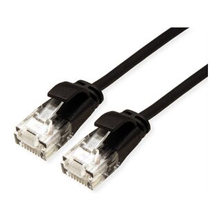 ROLINE GREEN UTP Patchkabel Cat.6A (Class EA), LSOH, slim, schwarz, 1 m