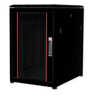 ROLINE 19-Zoll Netzwerkschrank Pro 16 HE, 600x800 BxT Glastr schwarz