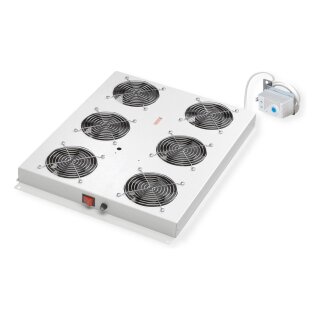 ROLINE 19-Zoll Dachlftereinheit 6 Lfter, Thermostat fr Serverschrank grau