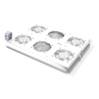 ROLINE 19-Zoll Dachlftereinheit 4 Lfter, Thermostat fr Serverschrank grau