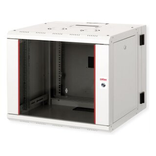 ROLINE 19-Zoll Wandgehuse Pro 9 HE, 600x600 BxT zweiteilig schwenkbar grau