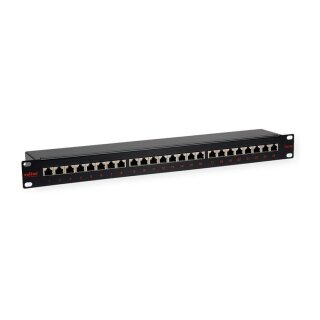 ROLINE 48,26cm 19Zoll-Patchpanel 1 HE 24 Ports Kat.5e Class D schwarz