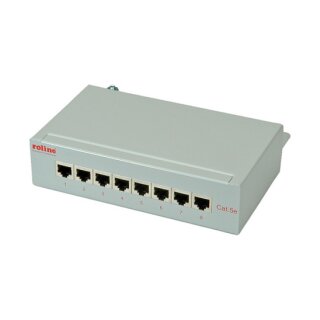 ROLINE Patchpanel 8 Ports Kat.5e Class D geschirmt grau
