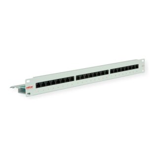 ROLINE Kat.6 Class E 48,26cm 19Zoll-Patchpanel 24P ungeschirmt grau