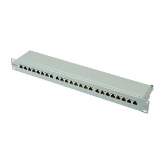 ROLINE Kat.6 Class E 48,26cm 19Zoll-Patchpanel 24P geschirmt grau