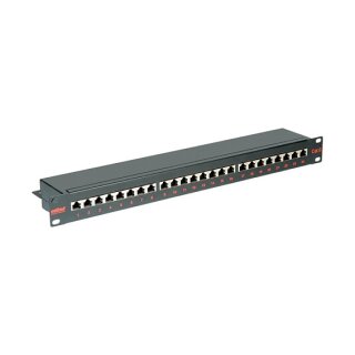 ROLINE Kat.6 Class E 48,26cm 19Zoll-Patchpanel 24P geschirmt schwarz