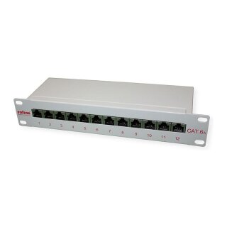 ROLINE 10-Zoll Patchpanel 12 Ports, Cat.6A (Class EA), geschirmt
