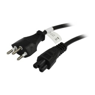 Synergy21 Netzkabel 230V Schweiz(Stecker)J12/Kaltgeräte C5(Buchse,Michymouse), 1,8m, Black,