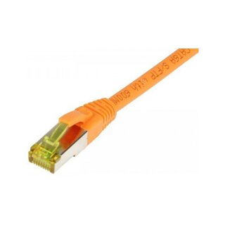 Synergy21 Patchkabel RJ45, CAT6A 500Mhz, 1,5m, orange, S-STP(S/FTP), TPE/LSZH(Ultraflex), AWG26, mit CAT7 Rohkabel,