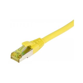 Synergy21 Patchkabel RJ45, CAT6A 500Mhz, 0,15m, gelb, S-STP(S/FTP), TPE/LSZH(Ultraflex), AWG26, mit CAT7 Rohkabel,