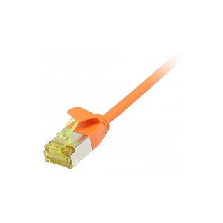 Synergy21 Patchkabel RJ45, CAT6A 500Mhz, 0,15m, orange, U/FTP, slimline rund d=3,8mm, TPE/LSZH(Superflex), AWG32, mit CAT7 Rohkabel,