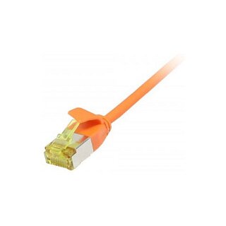 Synergy21 Patchkabel RJ45, CAT6A 500Mhz, 0,25m, orange, U/FTP, slimline rund d=3,8mm, TPE/LSZH(Superflex), AWG32, mit CAT7 Rohkabel,