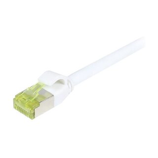Synergy21 Patchkabel RJ45, CAT6A 500Mhz, 1,5m, weiss, S-STP(S/FTP), slimline rund d=4,5mm, TPE/LSZH(Superflex), AWG28, mit CAT7 Rohkabel,