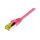 Synergy21 Patchkabel RJ45, CAT6A 500Mhz, 7,5m, magenta, S-STP(S/FTP), TPE/LSZH(Ultraflex), AWG26, mit CAT7 Rohkabel,