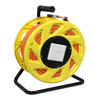 Synergy21 Kabeltrommel, CAT6A, 90m, CAT7A Rohkabel S-STP(S/FTP), mit 1x Buchse/Stecker RJ45(CAT6A), LSZH,