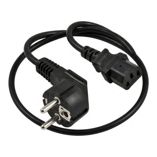 Synergy21 Netzkabel 230V Schutzkontakt CEE7(Stecker)->Kaltgeräte IEC-C13(Buchse), 5m, Black