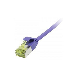 Synergy21 Patchkabel RJ45, CAT6A 500Mhz, 0,25m, lila, U/FTP, slimline rund d=3,8mm, TPE/LSZH(Superflex), AWG32, mit CAT7 Rohkabel,