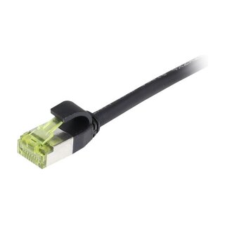 Synergy21 Patchkabel RJ45, CAT6A 500Mhz, 1,5m, schwarz, S-STP(S/FTP), slimline rund d=4,5mm, TPE/LSZH(Superflex), AWG28, mit CAT7 Rohkabel,