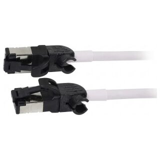Synergy21 Patchkabel RJ45, CAT6A 500Mhz, 5m, weiss, S/FTP, slimline rund d=4,5mm, TPE/LSZH(Superflex), AWG28, mit CAT7 Rohk., drehbarer Stecker,