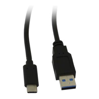 Synergy21 Kabel USB, C(St) => A(St), 1,0m, USB3.1, schwarz, 10G/3A, Gen 2