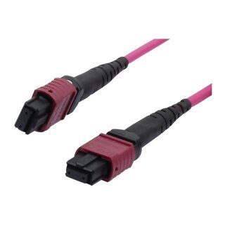 Synergy21 LWL-MTP®-Female Patchkabel OM4 LowLoss(ELite), 12 Faser, Typ B crossed, erika-violett, 7,5m