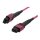 Synergy21 LWL-MTP®-Female Patchkabel OM4 LowLoss(ELite), 12 Faser, Typ B crossed, erika-violett, 10m