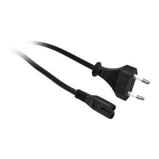 Synergy21 Netzkabel 230V Euro-Stecker/Euro8(C7)-Buchse, 1,8m, Black 250V/2.5A,