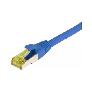 Synergy21 Patchkabel RJ45, CAT6A 500Mhz, 0,5m, blau, S-STP(S/FTP), TPE/LSZH(Ultraflex), AWG26, mit CAT7 Rohkabel,