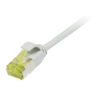 Synergy21 Patchkabel RJ45, CAT6A 500Mhz, 1,5m, grau, U/FTP, slimline rund d=3,8mm, TPE/LSZH(Superflex), AWG32, mit CAT7 Rohkabel,