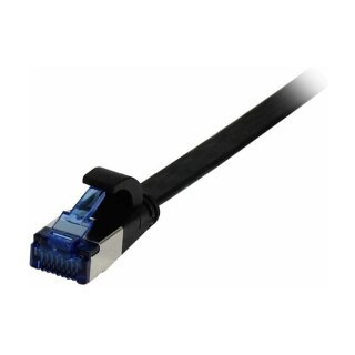 Synergy21 Patchkabel RJ45, CAT6A 500Mhz, 10m, schwarz, U/FTP, flach, TPE(Superflex), AWG32,