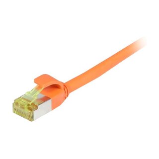 Synergy21 Patchkabel RJ45, CAT6A 500Mhz, 0,15m, orange, S-STP(S/FTP), slimline rund d=4,5mm, TPE/LSZH(Superflex), AWG28, mit CAT7 Rohkabel,