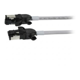 Synergy21 Patchkabel RJ45, CAT6A 500Mhz, 0,25m, grau, S/FTP, slimline rund d=4,5mm, TPE/LSZH(Superflex), AWG28, mit CAT7 Rohk., drehbarer Stecker,