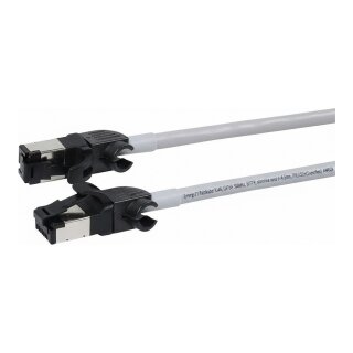 Synergy21 Patchkabel RJ45, CAT6A 500Mhz, 7,5m, grau, S/FTP, slimline rund d=4,5mm, TPE/LSZH(Superflex), AWG28, mit CAT7 Rohk., drehbarer Stecker,