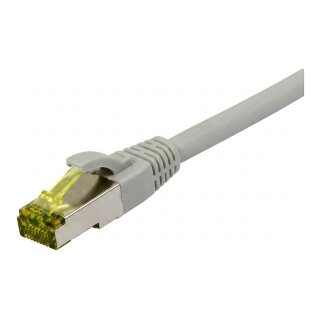 Synergy21 Patchkabel RJ45, CAT6A 500Mhz, 10m, grau, S/FTP, slimline rund d=4,5mm, TPE/LSZH(Superflex), AWG28, mit CAT7 Rohk., drehbarer Stecker,