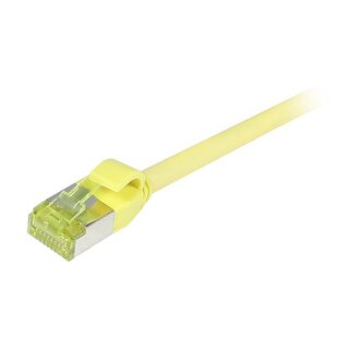 Synergy21 Patchkabel RJ45, CAT6A 500Mhz, 15m, gelb, S-STP(S/FTP), slimline rund d=4,5mm, TPE/LSZH(Superflex), AWG28, mit CAT7 Rohkabel,