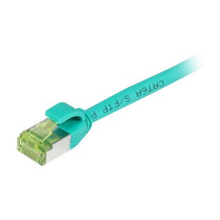 Synergy21 Patchkabel RJ45, CAT6A 500Mhz, 0,25m, grün, S-STP(S/FTP), slimline rund d=4,5mm, TPE/LSZH(Superflex), AWG28, mit CAT7 Rohkabel,