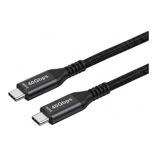 Synergy21 Kabel USB 4.0 C St> 1.5m schwarz Textil 40G/5A 240W Gen - Kabel - Digital/Daten (S215316)