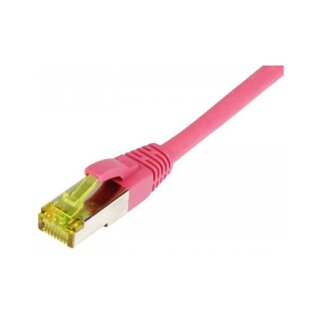 Synergy21 Patchkabel RJ45, CAT6A 500Mhz, 0,15m, magenta, S-STP(S/FTP), TPE/LSZH(Ultraflex), AWG26, mit CAT7 Rohkabel,