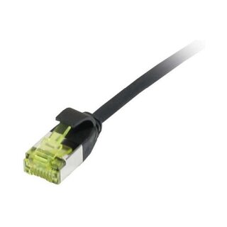 Synergy21 Patchkabel RJ45, CAT6A 500Mhz, 0,15m, schwarz, U/FTP, slimline rund d=3,8mm, TPE/LSZH(Superflex), AWG32, mit CAT7 Rohkabel,