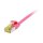 Synergy21 Patchkabel RJ45, CAT6A 500Mhz, 3m, magenta, U/FTP, slimline rund d=3,8mm, TPE/LSZH(Superflex), AWG32, mit CAT7 Rohkabel,