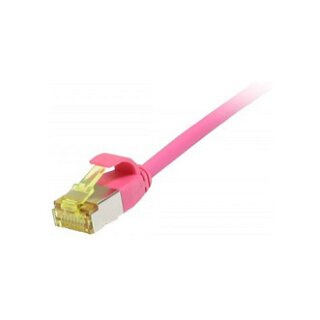 Synergy21 Patchkabel RJ45, CAT6A 500Mhz, 0,25m, magenta, U/FTP, slimline rund d=3,8mm, TPE/LSZH(Superflex), AWG32, mit CAT7 Rohkabel,
