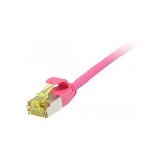 Synergy21 Patchkabel RJ45, CAT6A 500Mhz, 0,15m, magenta, U/FTP, slimline rund d=3,8mm, TPE/LSZH(Superflex), AWG32, mit CAT7 Rohkabel,