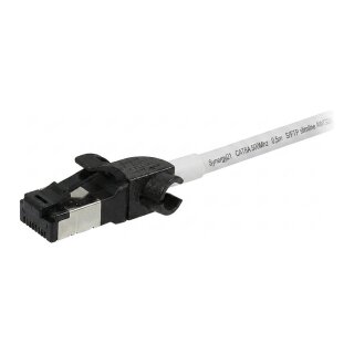 Synergy21 Patchkabel RJ45, CAT6A 500Mhz, 0,5m, weiss, S/FTP, slimline rund d=4,5mm, TPE/LSZH(Superflex), AWG28, mit CAT7 Rohk., drehbarer Stecker,