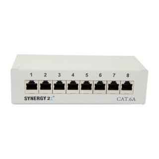 Synergy21 Patch Panel 8xTP, CAT6A, 500Mhz, Aufputz , Lichtgrau, LSA